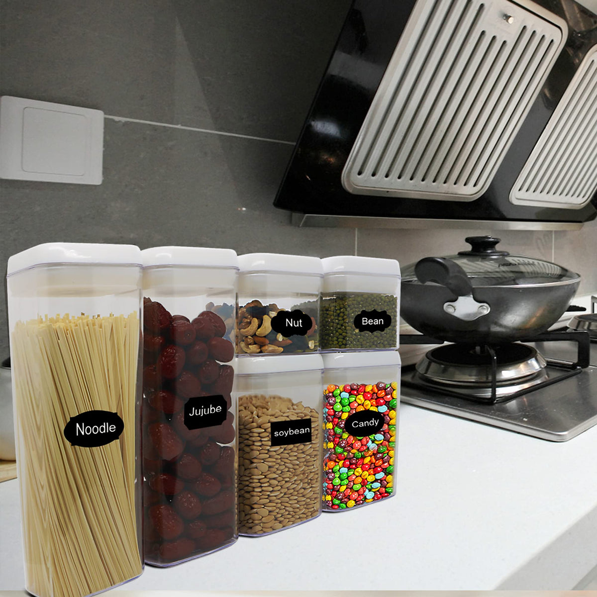 FurnitureXtra Stackable Airtight Food Storage Containers with Lids BPA Free