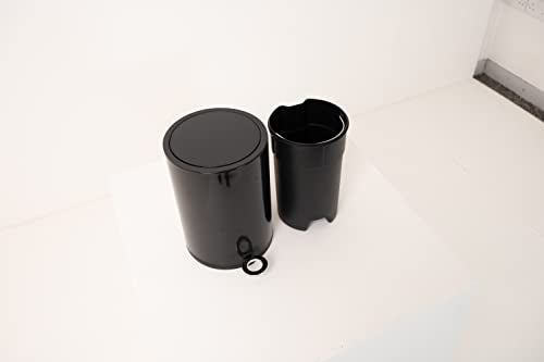 FurnitureXtra™ Modern Style Powder Coated Soft Close Pedal Bin, Plastic Inner bucket, ABS lid