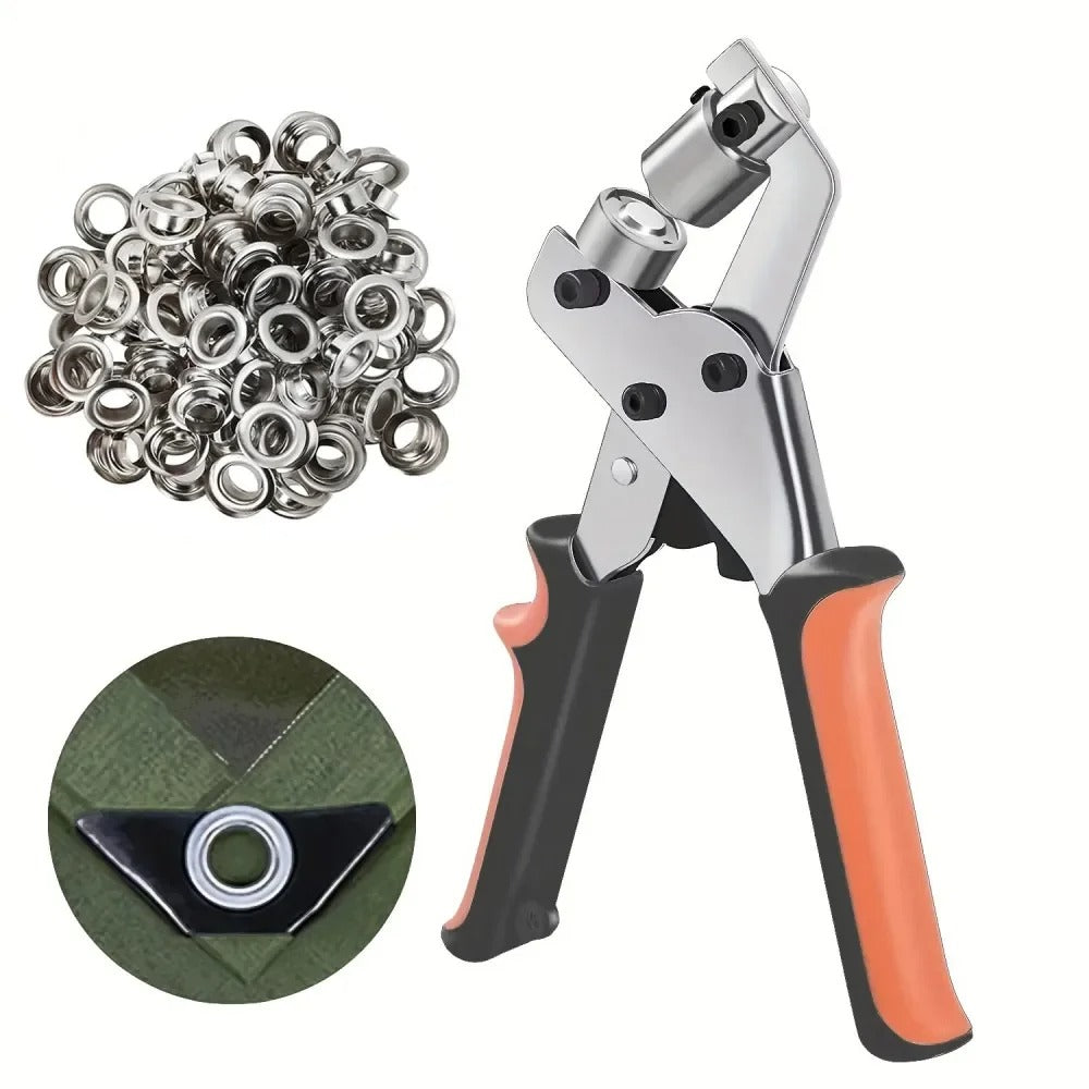 10mm Handheld Eyelet Punch Plier Kit – Heavy-Duty Grommet Tool for Leather, Fabric, Canvas & Tarps