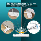 FurnitureXtra Twin-Chamber Mop & Bucket Set – Microfibre Flat Mop with Stainless Steel Handle for Wet & Dry Cleaning (All Floors)