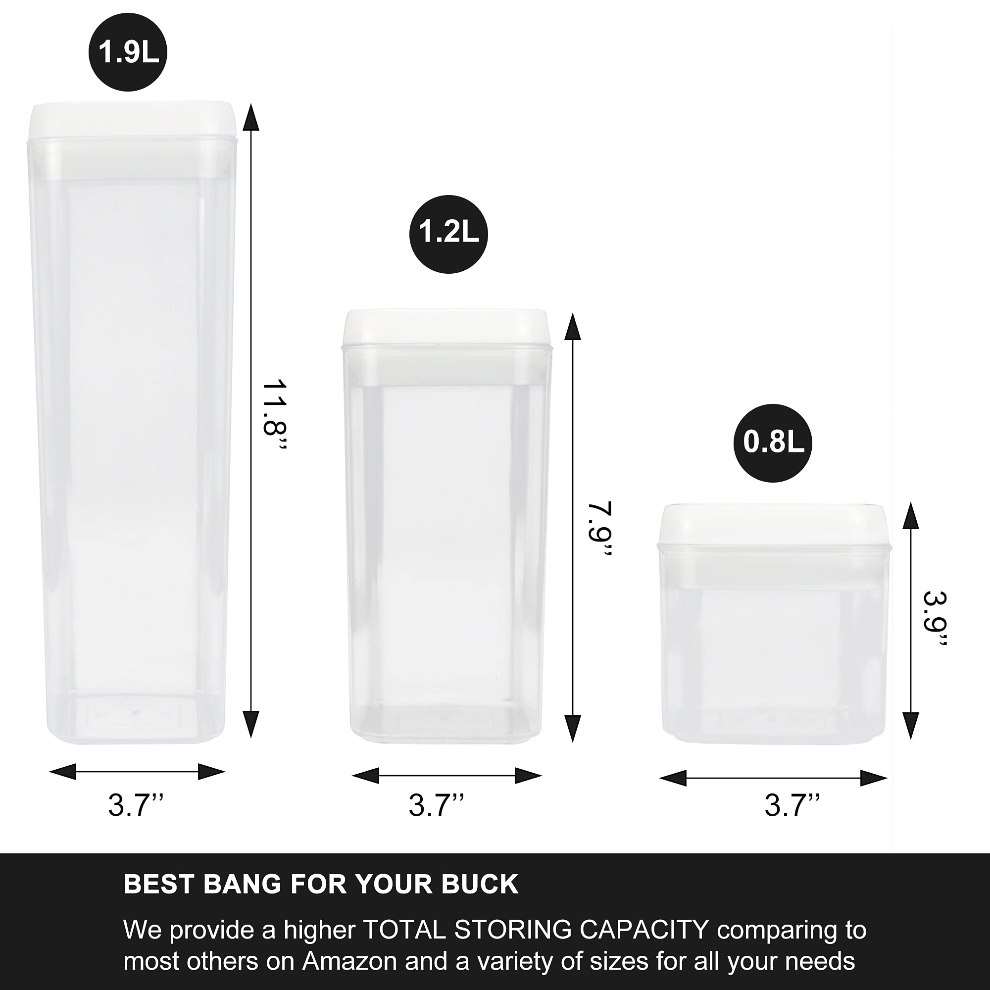 FurnitureXtra Stackable Airtight Food Storage Containers with Lids BPA Free