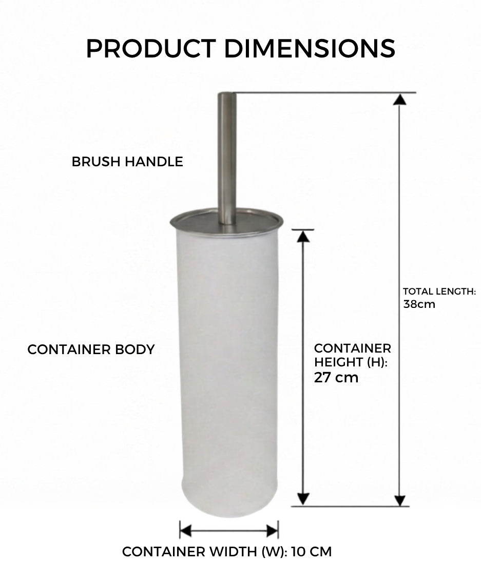 Classic Style Powder Coated Epoxy Steel Toilet Brush Holder (White)