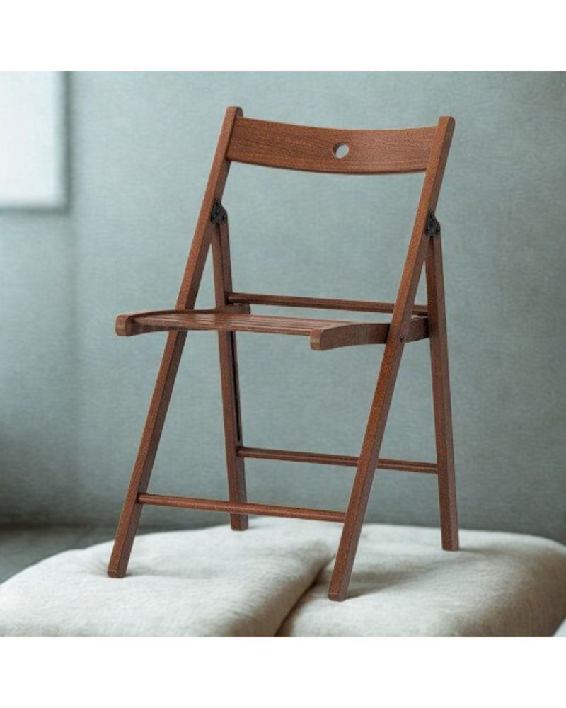 FurnitureXtra Solid Wood Folding Chair – Indoor & Outdoor Seating, Brown, Durable & Space-Saving