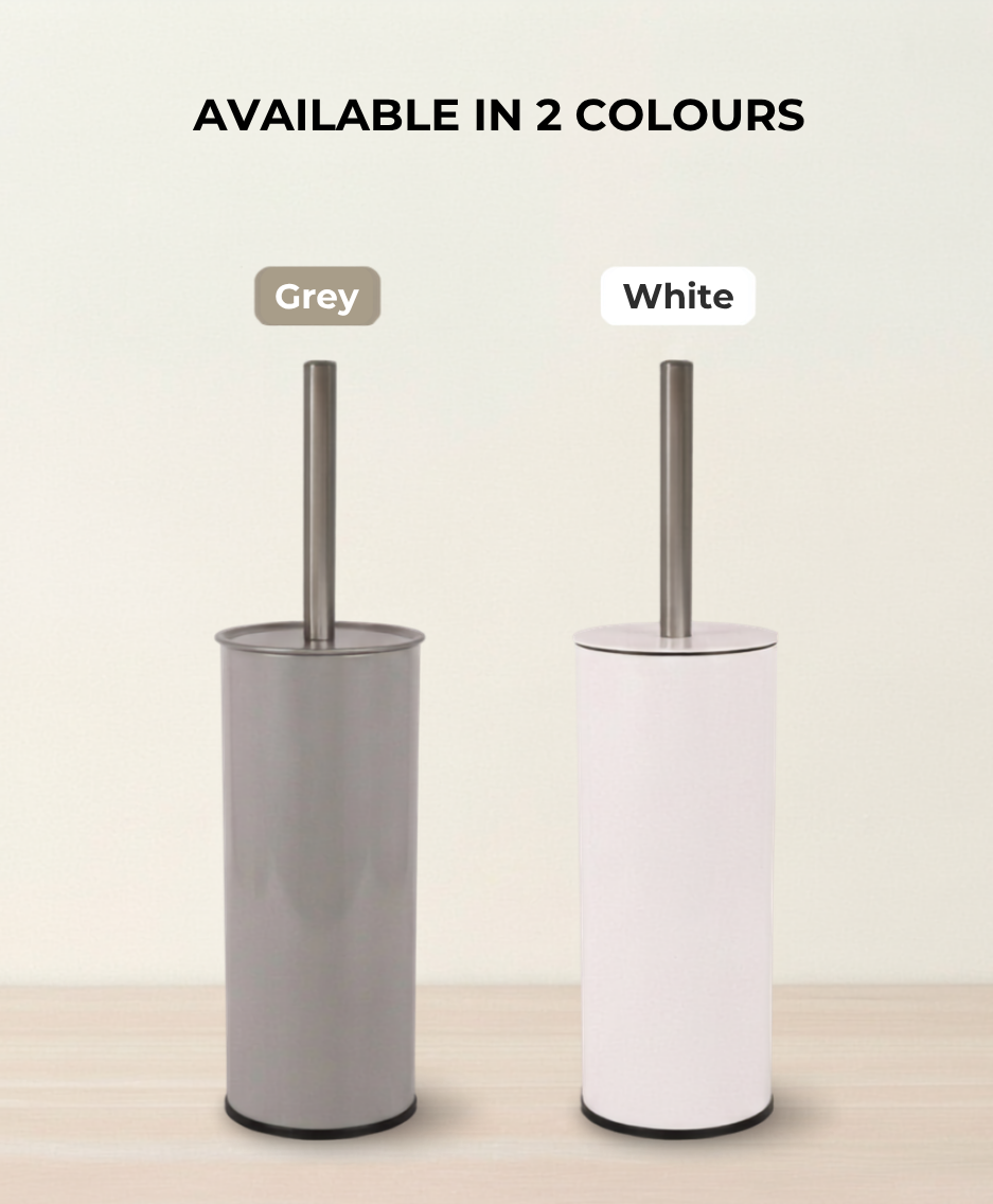 Classic Style Powder Coated Epoxy Steel Toilet Brush Holder (Grey)