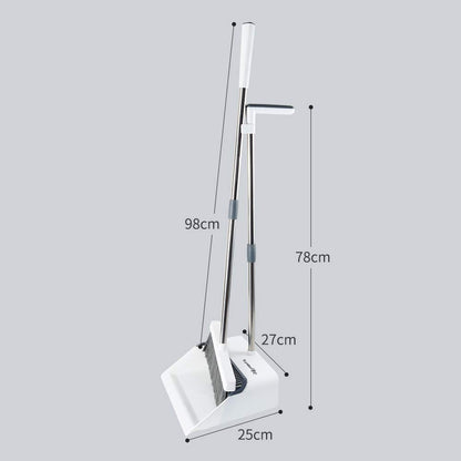 FurnitureXtra Long Handled Dustpan and Brush Combo Sets Upright Dustpan with Long Handled Broom for Indoor and Outdoor floor Sweeping