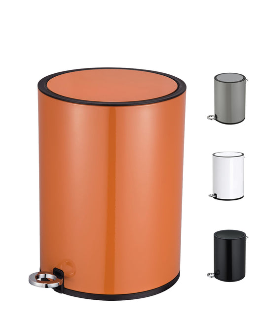 FurnitureXtra™ Modern Style Powder Coated Soft Close Pedal Bin, Plastic Inner bucket, ABS lid