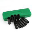 Fingey 10-Piece Deep Impact Socket Set, 1/2 Inch Drive Metric Long Hex Sockets, 8–19 mm, High-Carbon Steel Socket Set with Storage Case for Automotive Maintenance and Mechanical Repairs