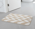Microfiber Anti slip Rubber Backed Bath Mat - 45 x 75cm (Beige Check)