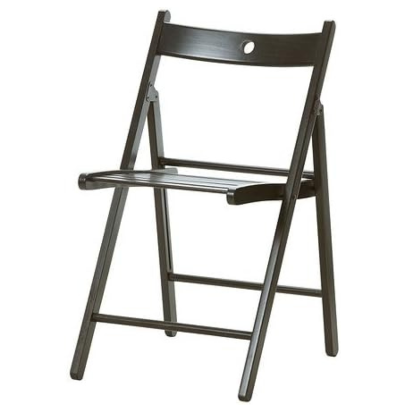 Solid Wood Folding Chairs, Indoor Outdoor Banquet Folding Chair Seating (Black)
