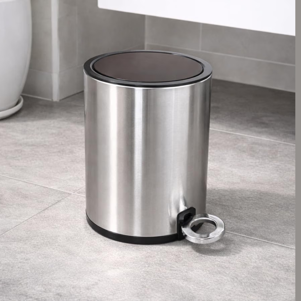 Modern Style Powder Coated Soft Close Pedal Bin, Plastic Inner bucket, ABS lid