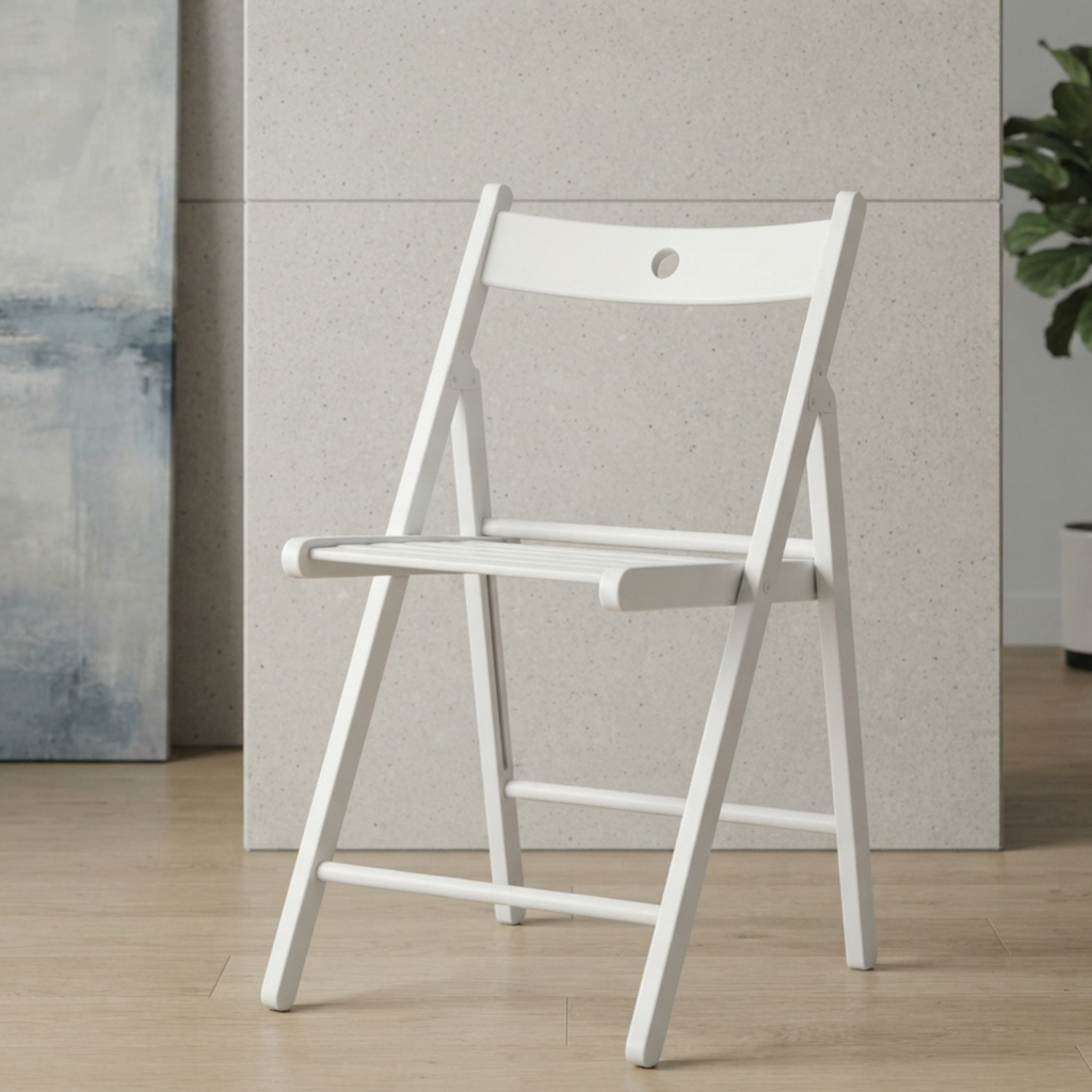 FurnitureXtra Solid Wood Folding Chairs, Indoor Outdoor Banquet Folding Chair Seating (White)