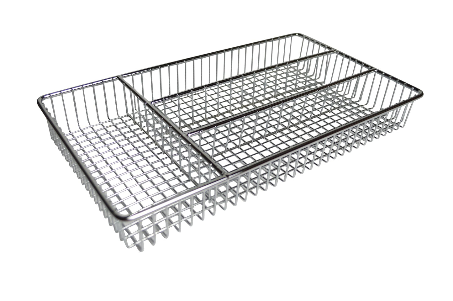 FurnitureXtra Deluxe Stainless Steel Chrome Small Cutlery Tray - L: 32cm x W: 18.5cm x H: 4cm