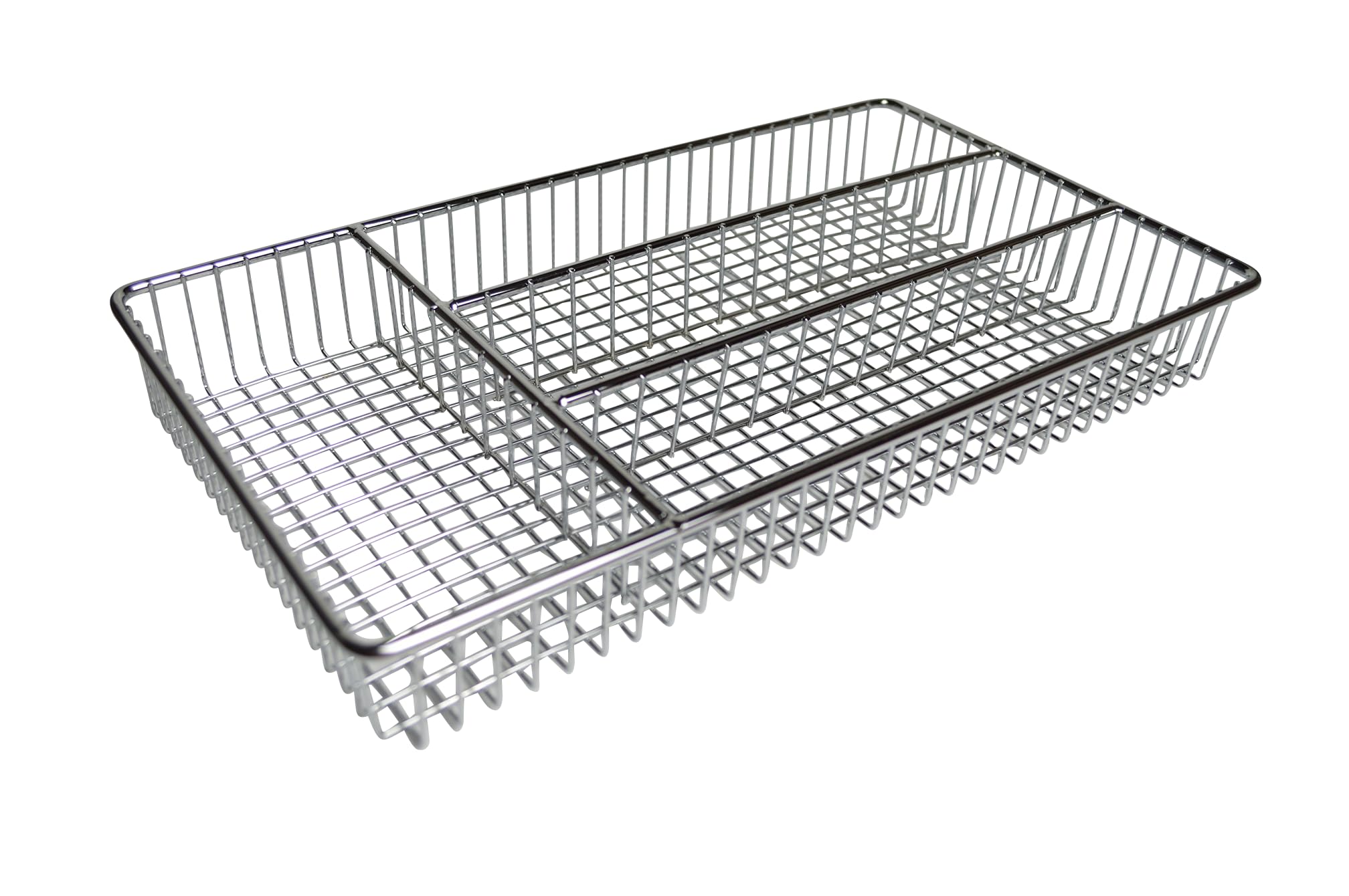 FurnitureXtra Deluxe Stainless Steel Cutlery Tray – Chrome, 32×18.5×4 cm | Organiser for Kitchen Drawers