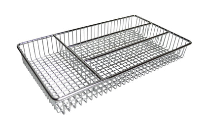 FurnitureXtra Deluxe Stainless Steel Chrome Small Cutlery Tray - L: 32cm x W: 18.5cm x H: 4cm