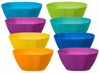 Fingey 24-Piece Plastic Plates & Tumblers Set – Microwave Safe, Assorted Colours | Pack of 8 Plates & 8 Tumblers for Garden & Picnic
