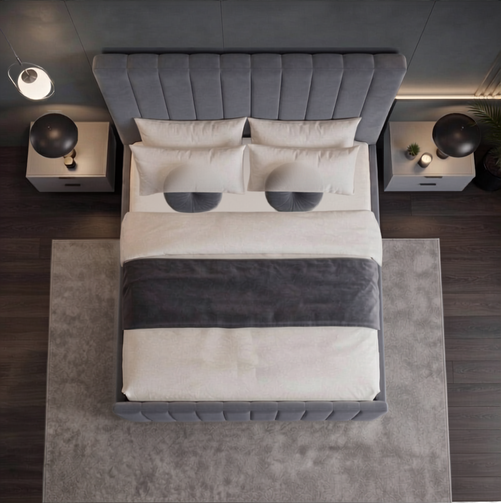 Lillian Bed  with 2 x Bottom End Drawers & Orthopadic Mattress