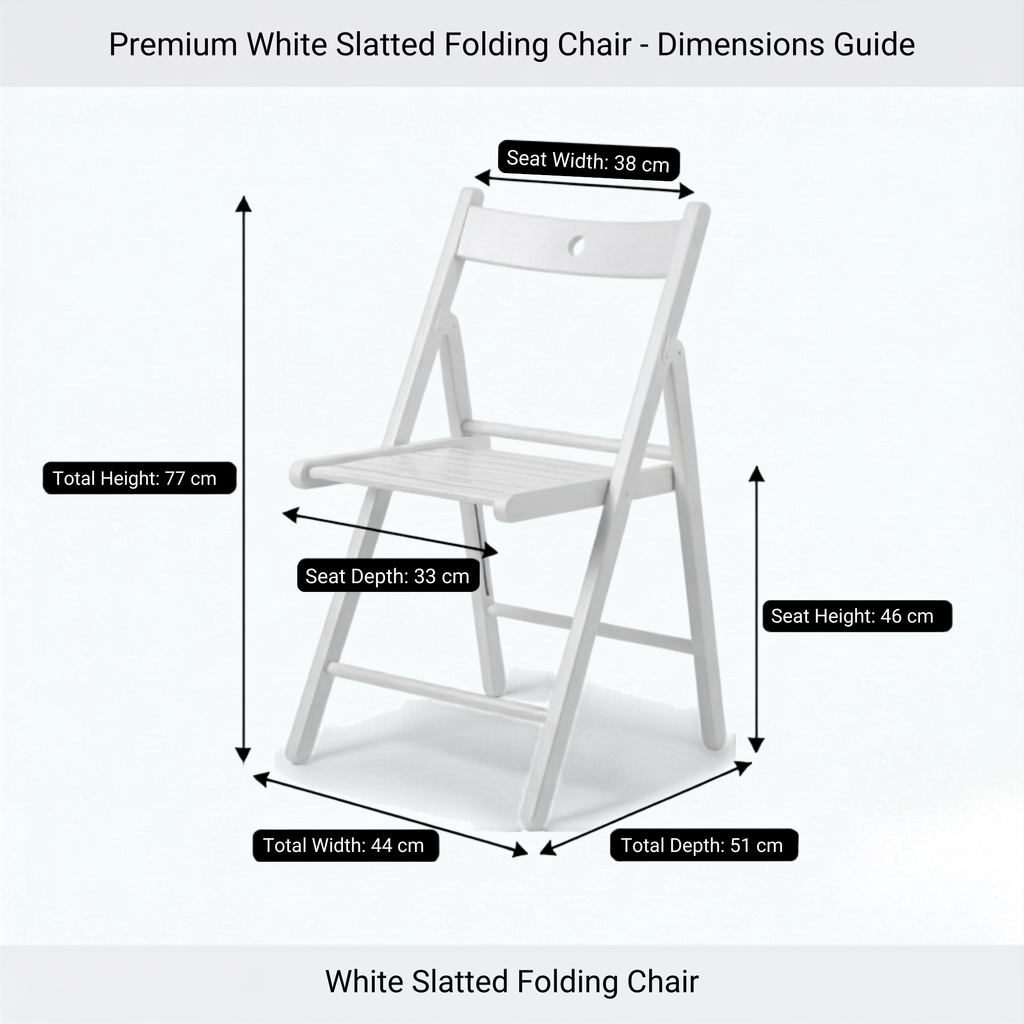 FurnitureXtra Solid Wood Folding Chairs, Indoor Outdoor Banquet Folding Chair Seating (White)