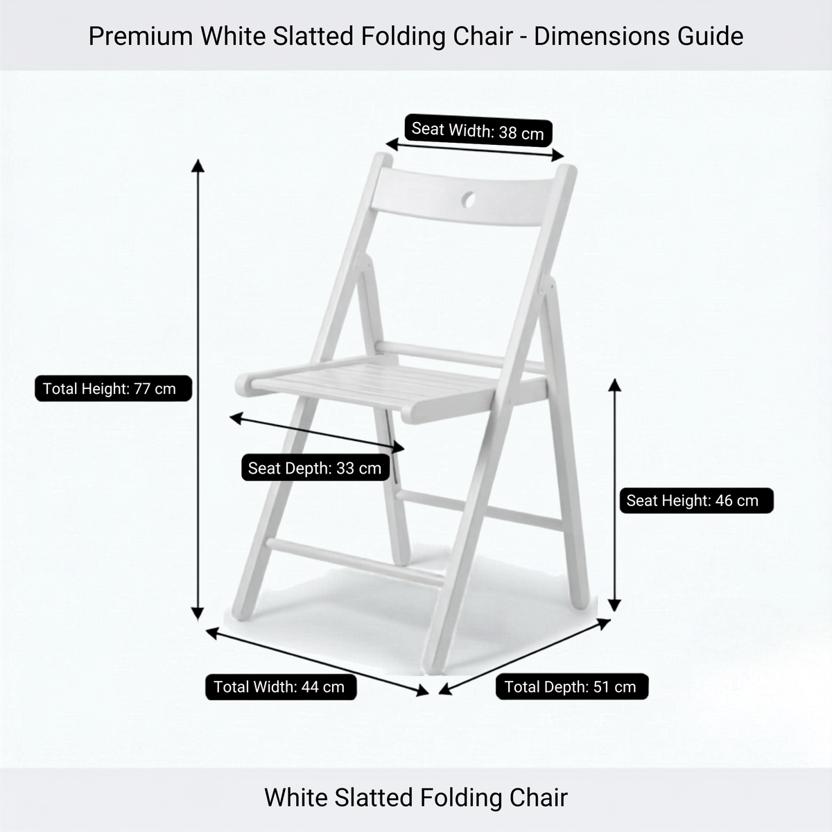 FurnitureXtra Solid Wood Folding Chairs, Indoor Outdoor Banquet Folding Chair Seating (White)
