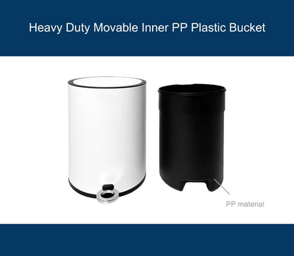 FurnitureXtra™ Modern Style Powder Coated Soft Close Pedal Bin, Plastic Inner bucket, ABS lid