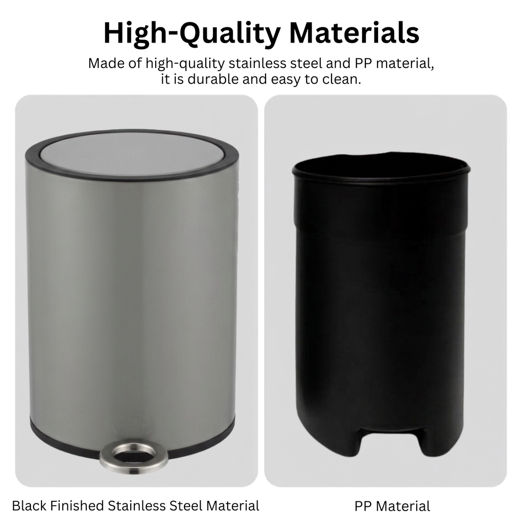 Modern Style Powder Coated Soft Close Pedal Bin, Plastic Inner bucket, ABS lid