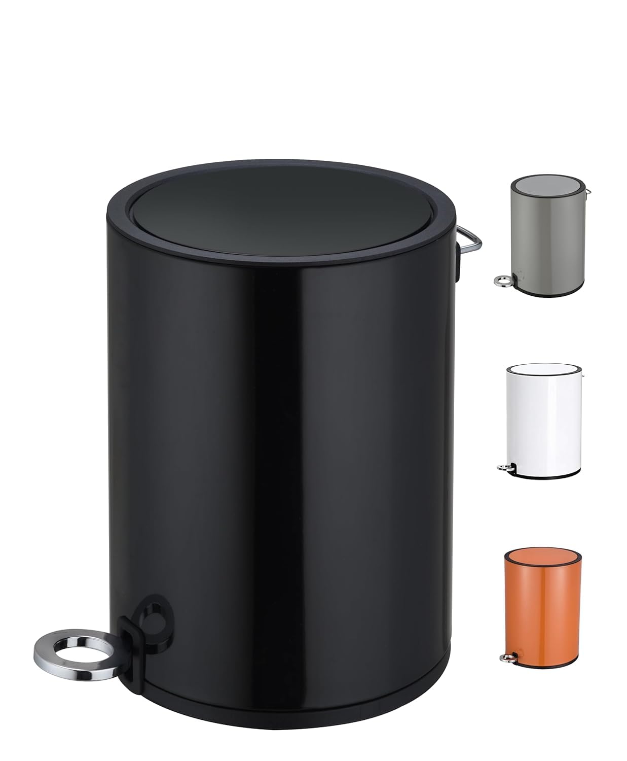 FurnitureXtra™ Modern Style Powder Coated Soft Close Pedal Bin, Plastic Inner bucket, ABS lid