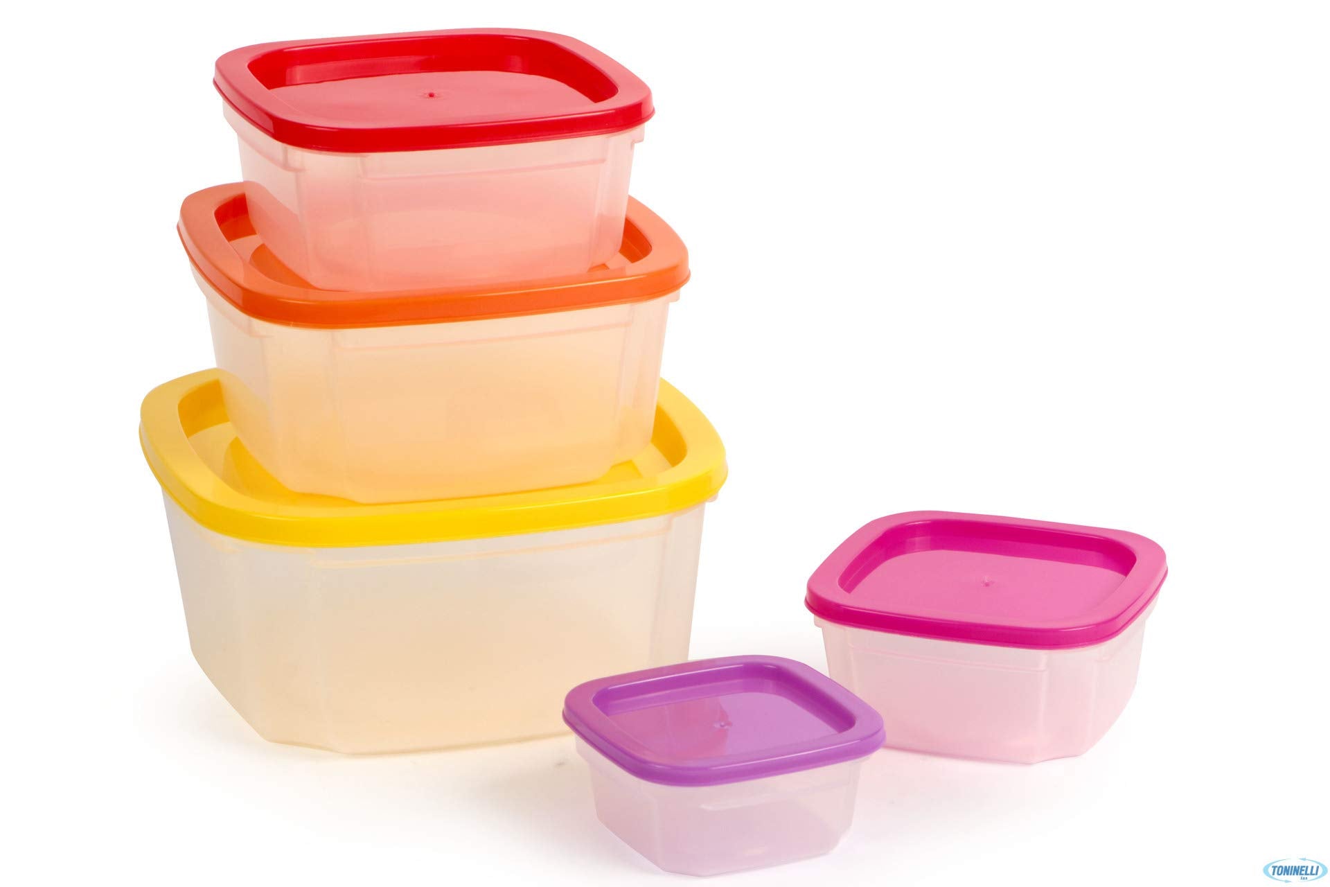 FurnitureXtra 5-Piece Food Container Set – Ideal for Storing Veggies, Fruits, Sandwiches & Packed Lunches