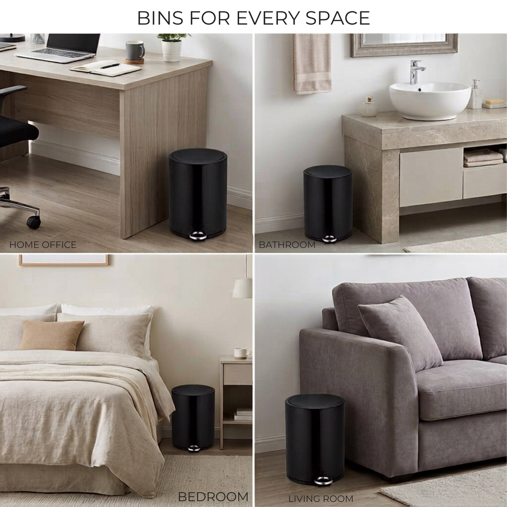 Modern Style Powder Coated Soft Close Pedal Bin, Plastic Inner bucket, ABS lid Shinny Finish