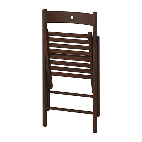 Solid Wood Folding Chairs, Indoor Outdoor Folding Chair Seating, Color: Brown