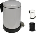 Classic Style Powder Coated Soft Close Pedal Bin, Plastic Inner bucket, Metal Lid, 3L (Grey)