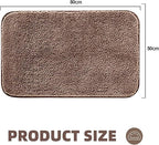 Microfiber Anti-Slip Bath Mat – 50×80cm, Brown, Rubber-Backed