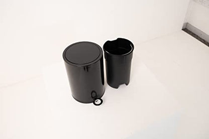 FurnitureXtra™ Modern Style Powder Coated Soft Close Pedal Bin, Plastic Inner bucket, ABS lid