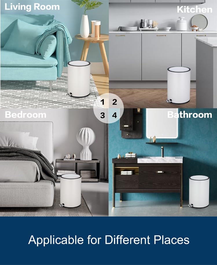 FurnitureXtra™ Modern Soft-Close Pedal Bin – Powder-Coated, Removable Inner Bucket & ABS Lid