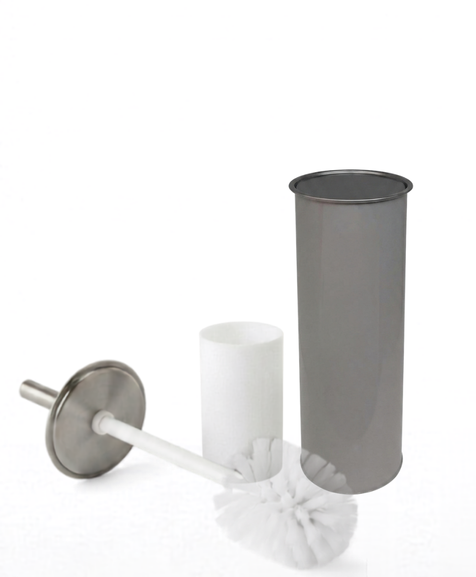 Classic Style Powder Coated Epoxy Steel Toilet Brush Holder (Grey)