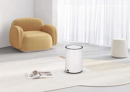 FurnitureXtra™ Modern Style Powder Coated Soft Close Pedal Bin, Plastic Inner bucket, ABS lid
