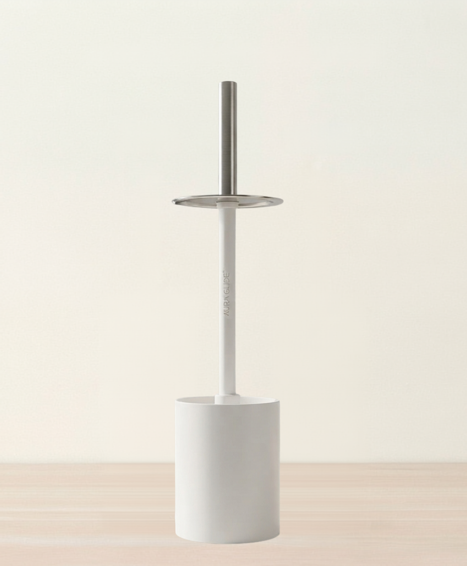 Classic Style Powder Coated Epoxy Steel Toilet Brush Holder (Grey)