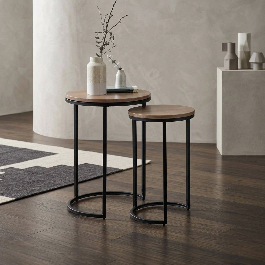 Marlow Round Nesting Tables – Sonoma Oak