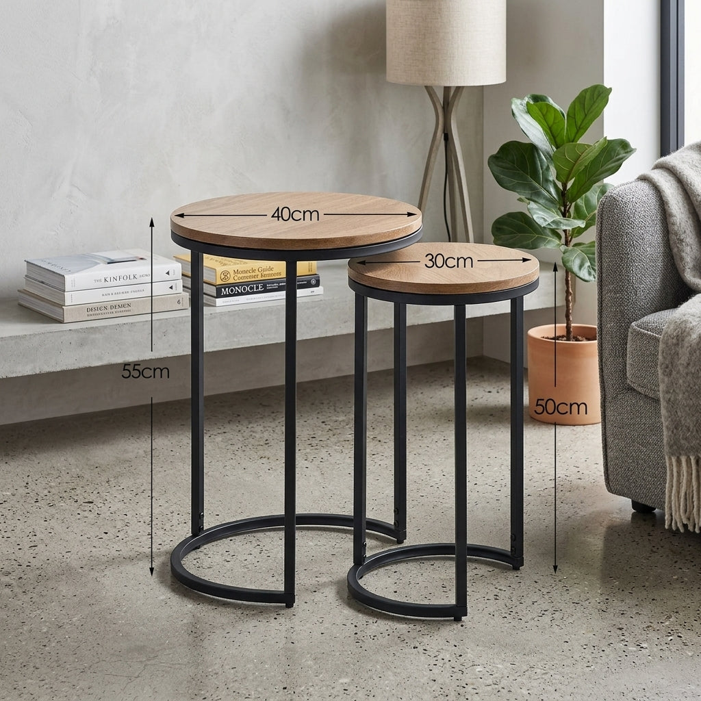 Marlow Round Nesting Tables – Sonoma Oak