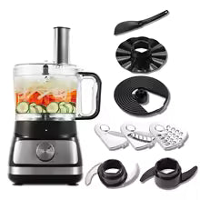 TopStrong 6-in-1 Food Processor 800W with 2L Bowl, 3 Speeds & Pulse – Chop, Slice, Shred & Knead Dough