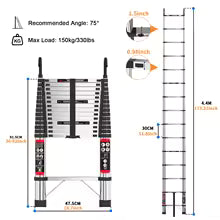 Telescopic Ladder Stainless Steel,load 150kg, Convenient Extendable ,For Pulling Walls, Changing Light Bulbs,Repairing Roofs,RV   4.8   160 Reviews   ౹   2,000+ sold