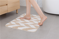 Microfiber Anti slip Rubber Backed Bath Mat - 45 x 75cm (Beige Check)