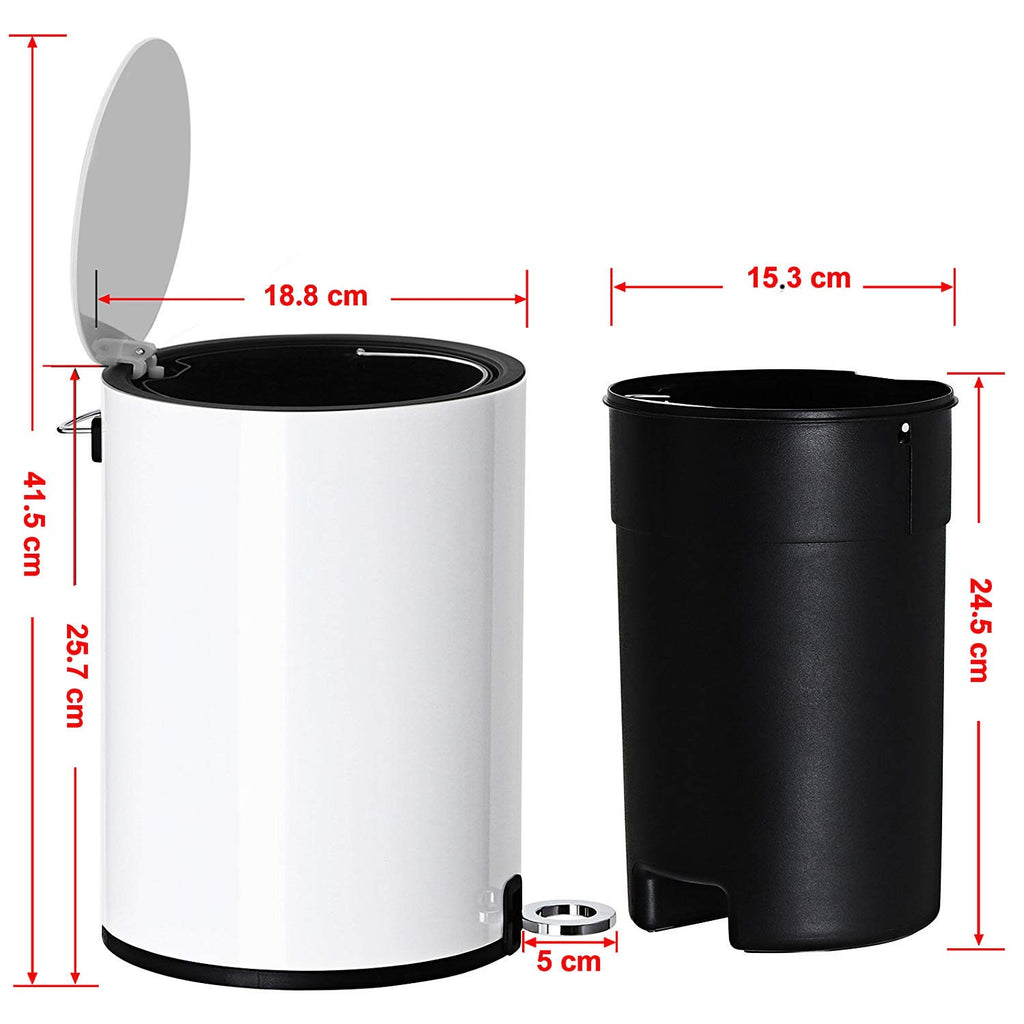 FurnitureXtra™ Modern Soft-Close Pedal Bin – Compact & Durable black