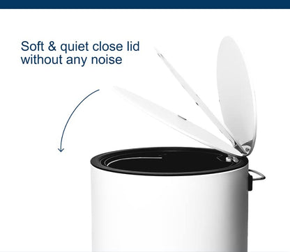 FurnitureXtra™ Modern Style Powder Coated Soft Close Pedal Bin, Plastic Inner bucket, ABS lid