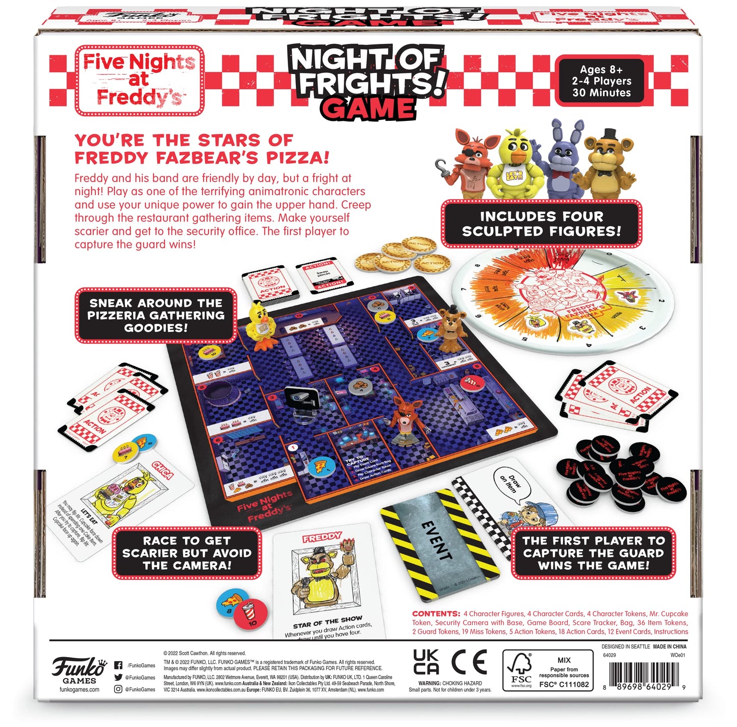 Funko - Five Night's at Freddy's (FNAF) - Nights of Fright Board Game, 2-4 Players, Family Game