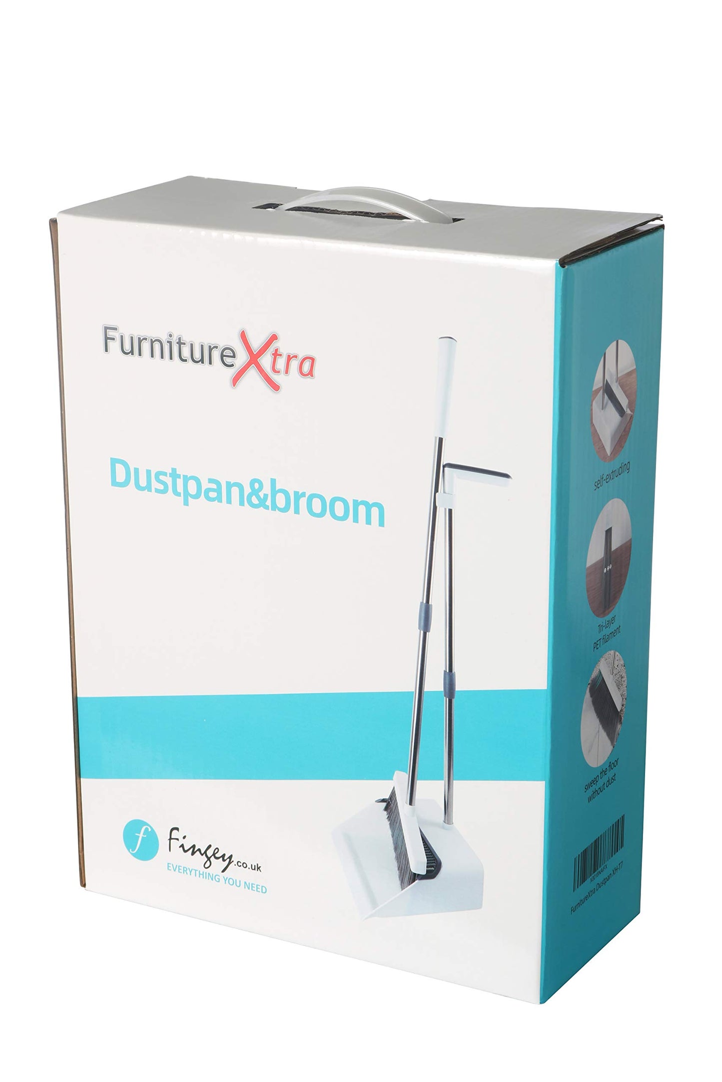 FurnitureXtra Long Handled Dustpan and Brush Combo Sets Upright Dustpan with Long Handled Broom for Indoor and Outdoor floor Sweeping