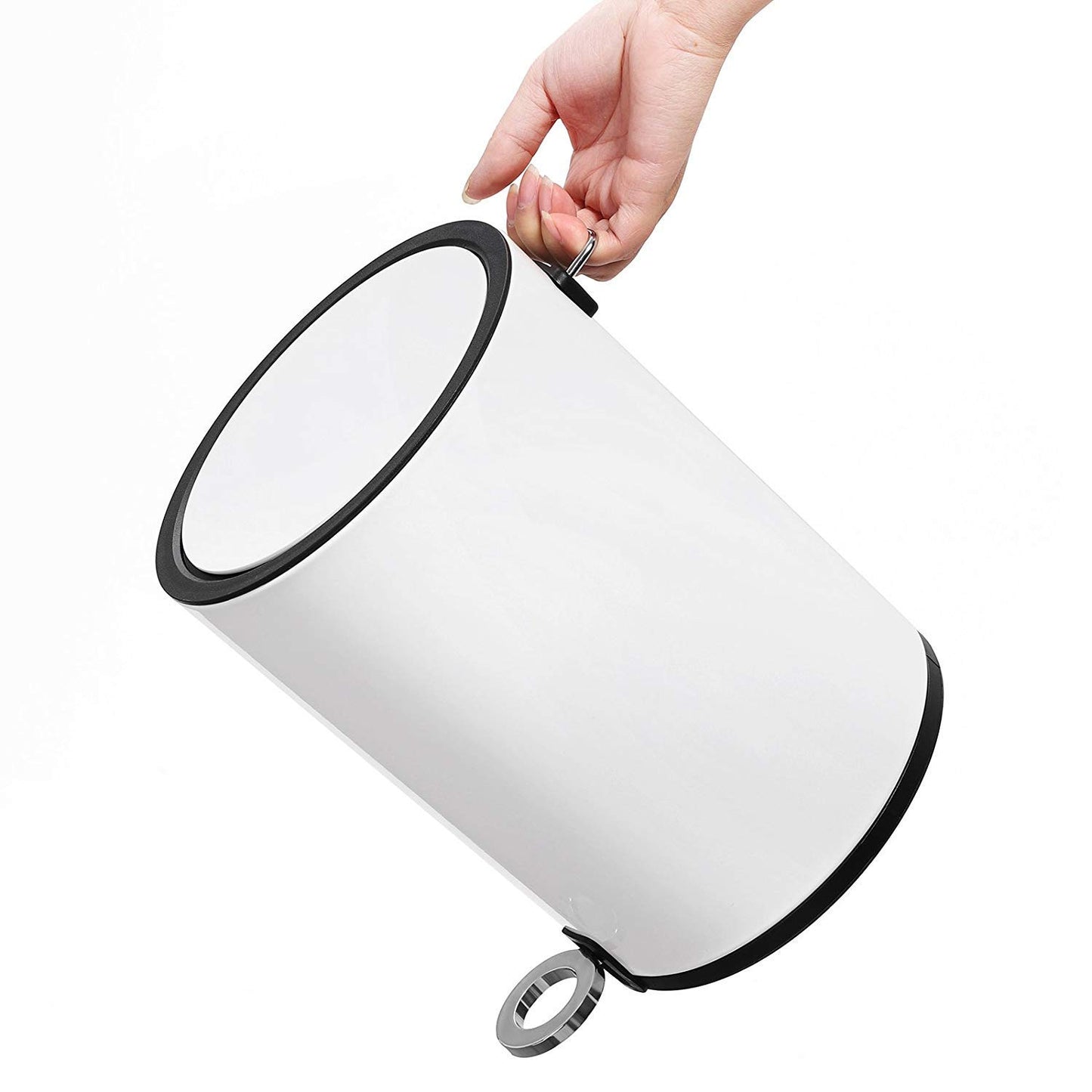 FurnitureXtra™ Modern Style Powder Coated Soft Close Pedal Bin, Plastic Inner bucket, ABS lid