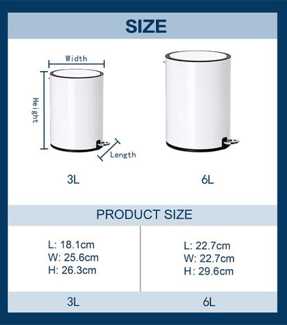 FurnitureXtra™ Modern Style Powder Coated Soft Close Pedal Bin, Plastic Inner bucket, ABS lid