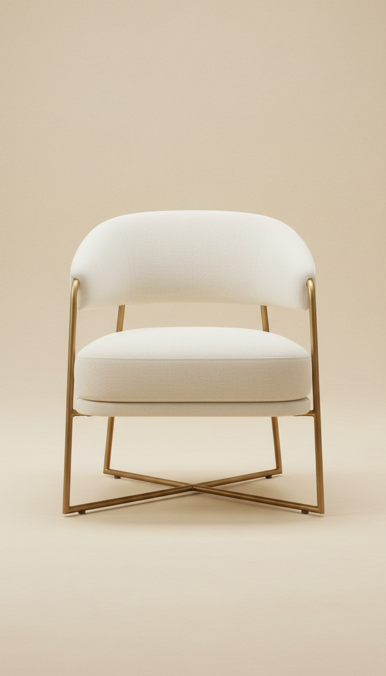 Brushed Gold Accent Chair