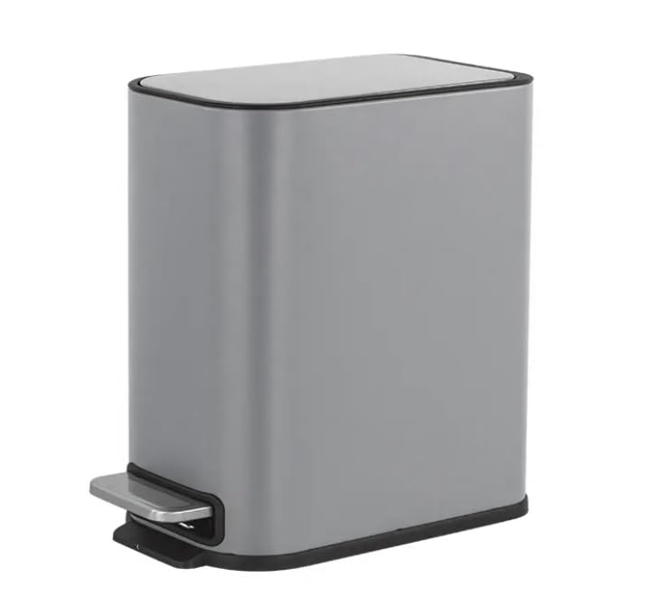 FurnitureXtra™ Modern Style Powder Coated Soft Close Pedal Bin, Plastic Inner bucket, ABS lid