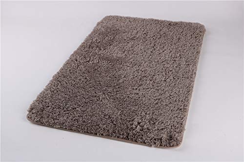 Microfiber Anti slip Rubber Backed Bath Mat - 50 x 80cm (Brown)