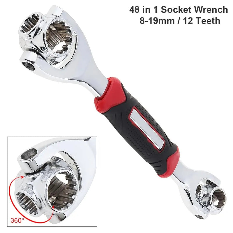 48-in-1 Universal Socket Wrench – 360° Rotating Head Multi-Tool for Auto & Home Repair